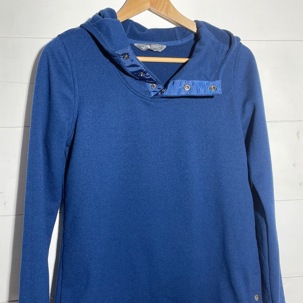 BEAUTIFUL BLUE The North Face Stitch Coat Top Pullover with Snaps Size Small